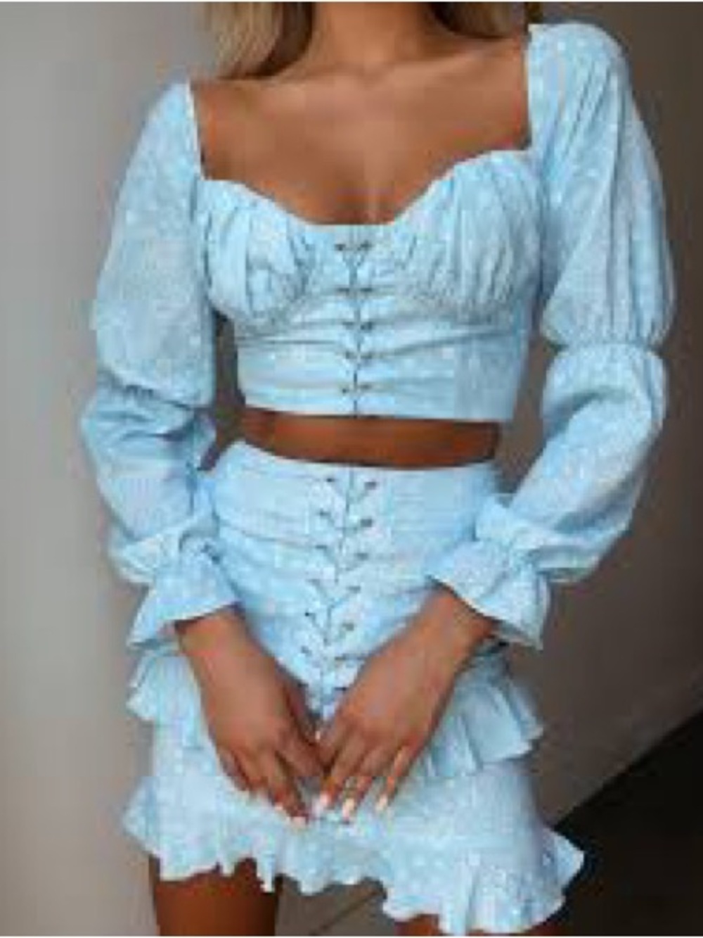 Tiger Mist "Cleon" Top Cropped Corset Long Sleeve Bandana Print Cottage XS
